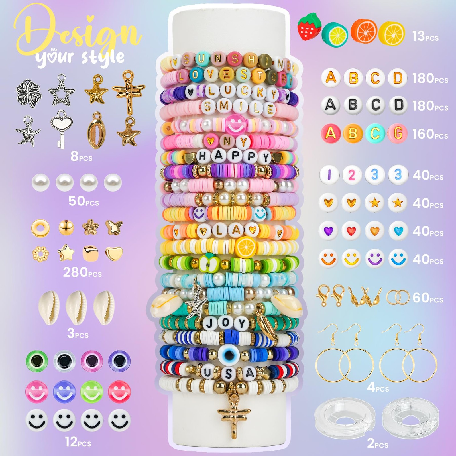 30,000Pcs Clay Beads Bracelets Making Kit, Beads for Bracelets 6 Boxes Bead f…