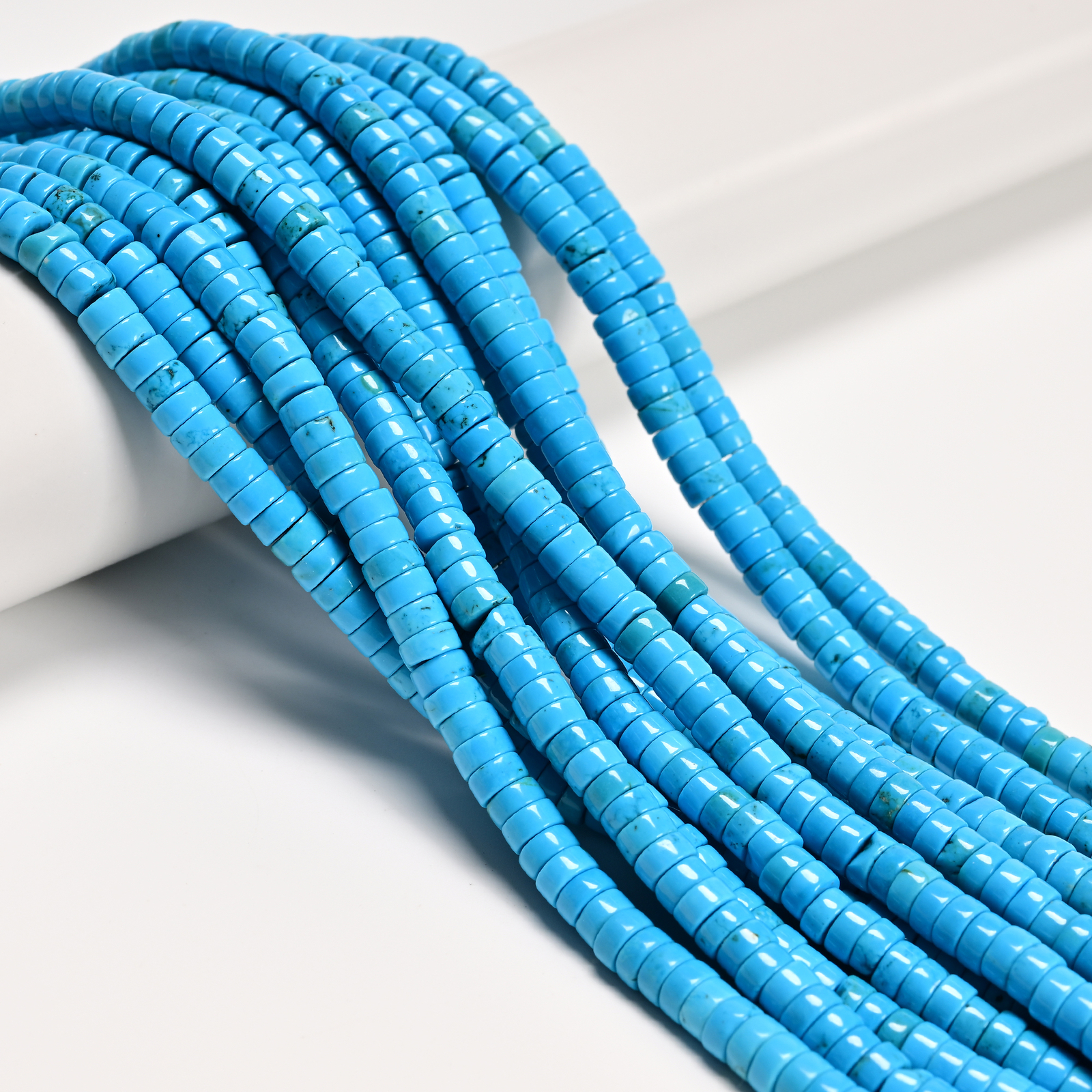 Blue Turquoise Heishi Disc Shape Beads Size 3x6mm 3x8mm 15.5″ Strand