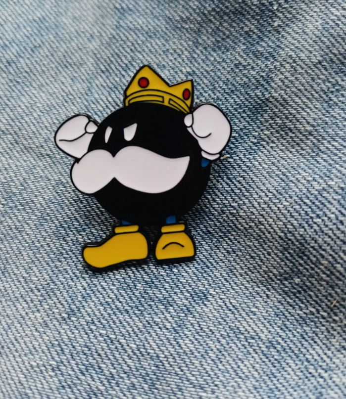 KING BOB OMB-SUPER MARIO BROTHERS-ENAMEL PIN-SHIP 2 OR MORE PINS FOR $5.49