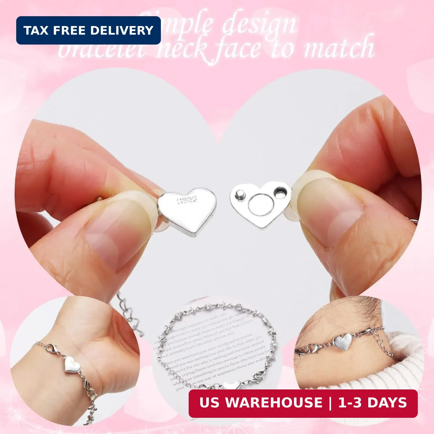 Magnetic Jewelry Clasps, Magnetic Necklace Clasps and Closures Easy-to-Use for J