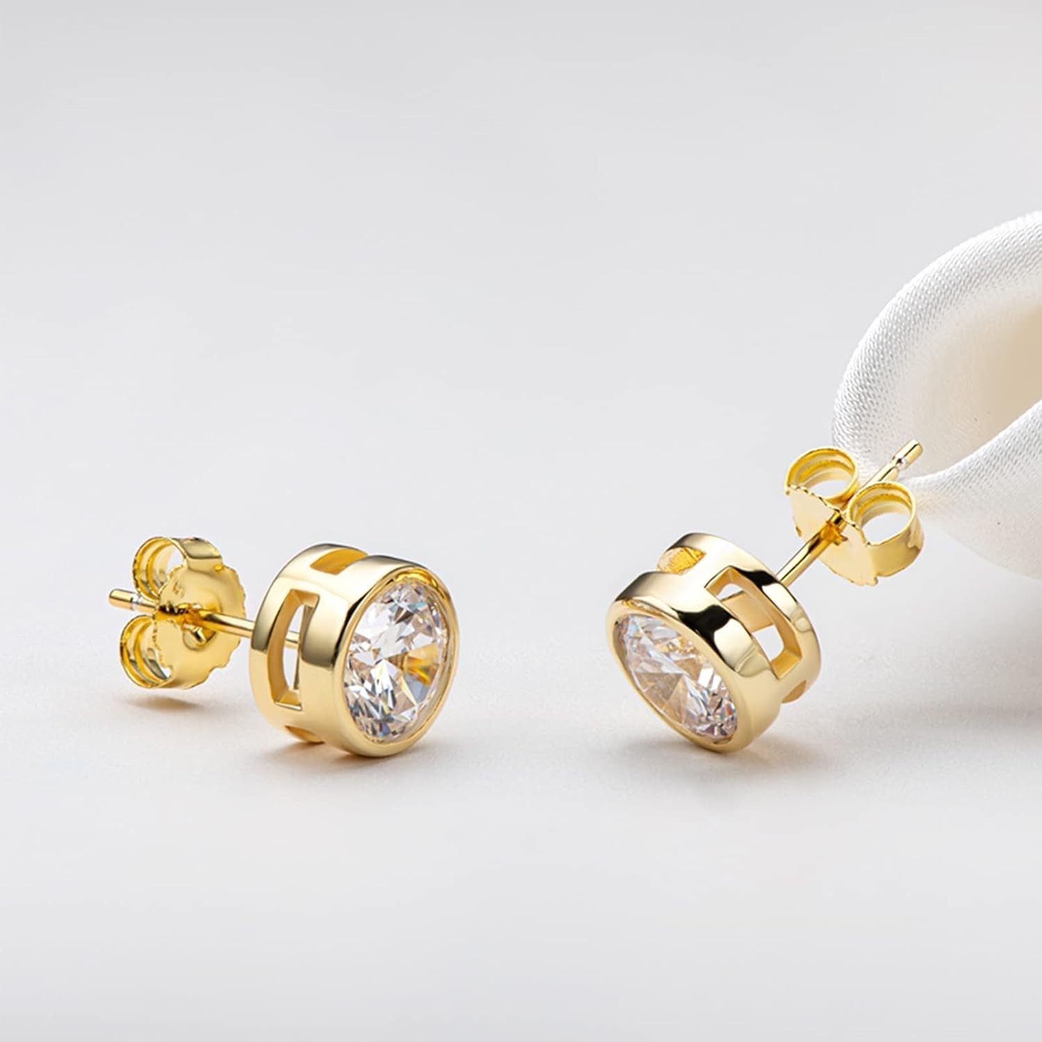 14K Gold Earring Backs for Studs Earrings – Yellow Locking, 3 Pairs for Women