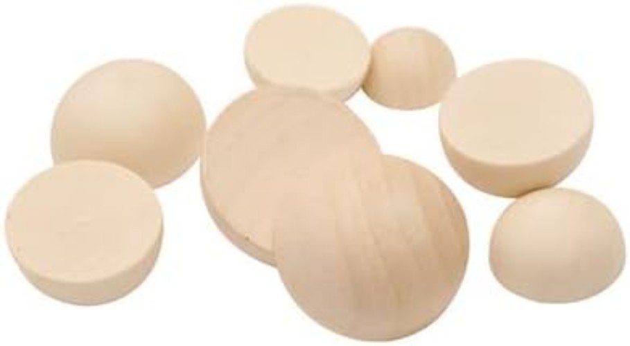Versatile Half Round Wooden Beads in 3 Sizes – Perfect for Arts & Crafts, 120pcs