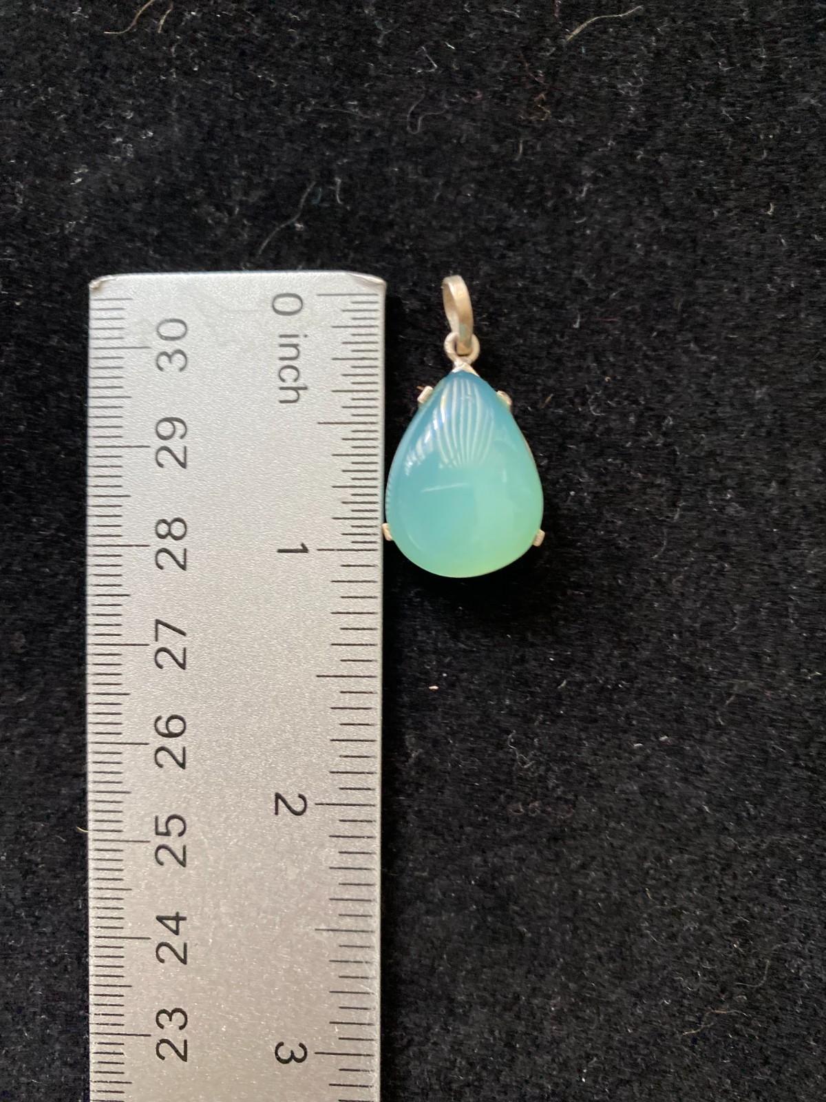 Teardrop Aqua Chalcedony Gemstone 925 Sterling Silver Handmade Pendant