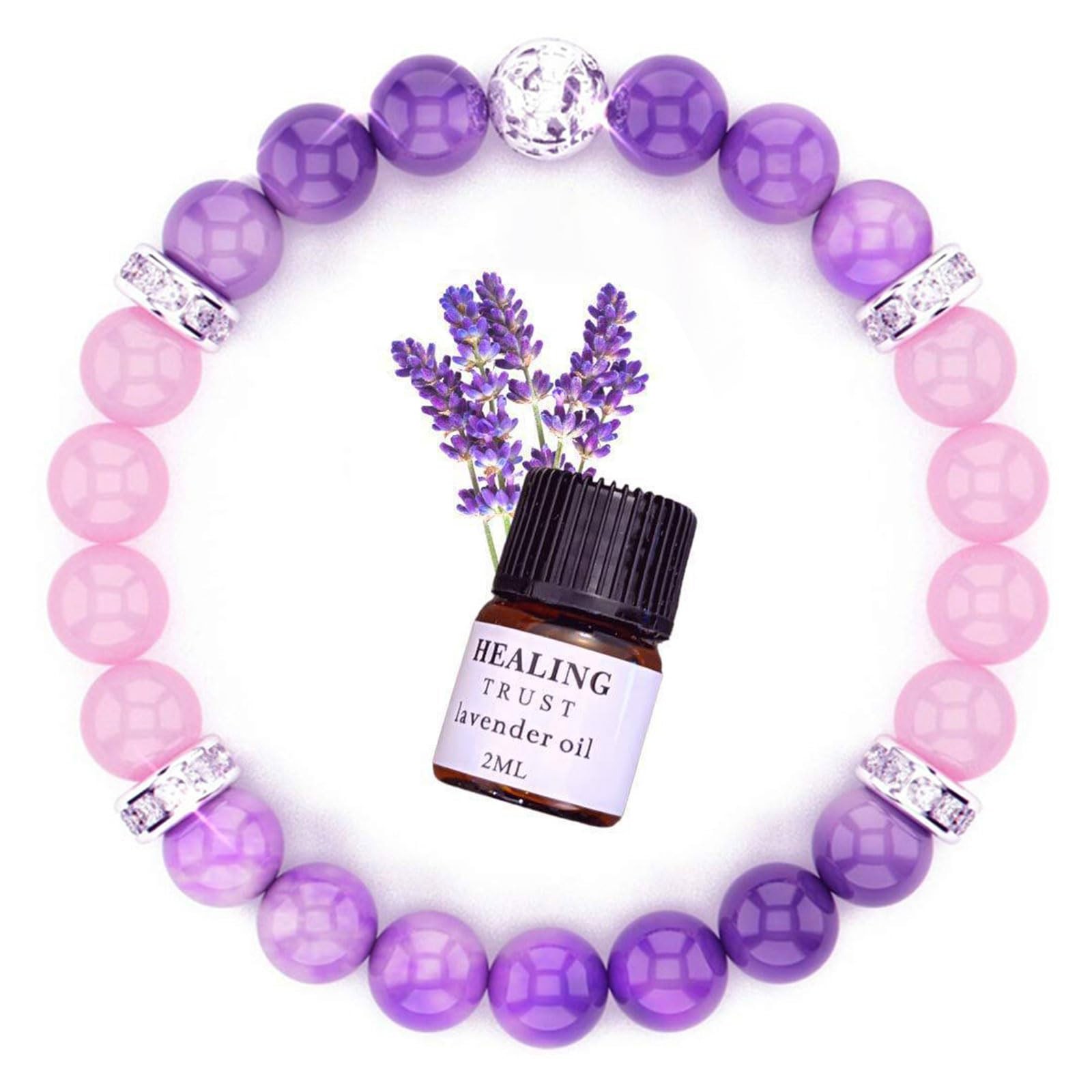 Lava Rock Beaded Diffuser Bracelet for Women Essential Oil Healing Crystal Stone