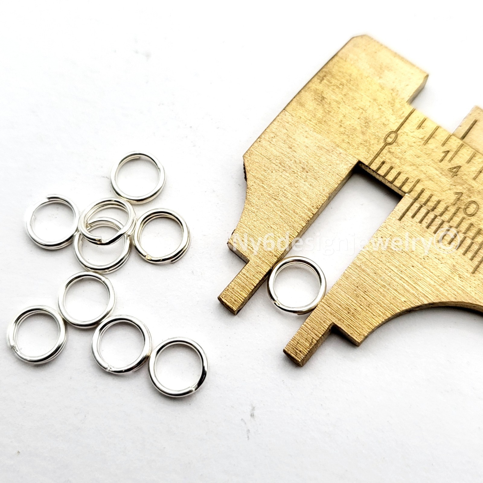Split Rings .925 Sterling Silver–5.2mm / 6mm / 7mm / 8mm Strong Round Connectors