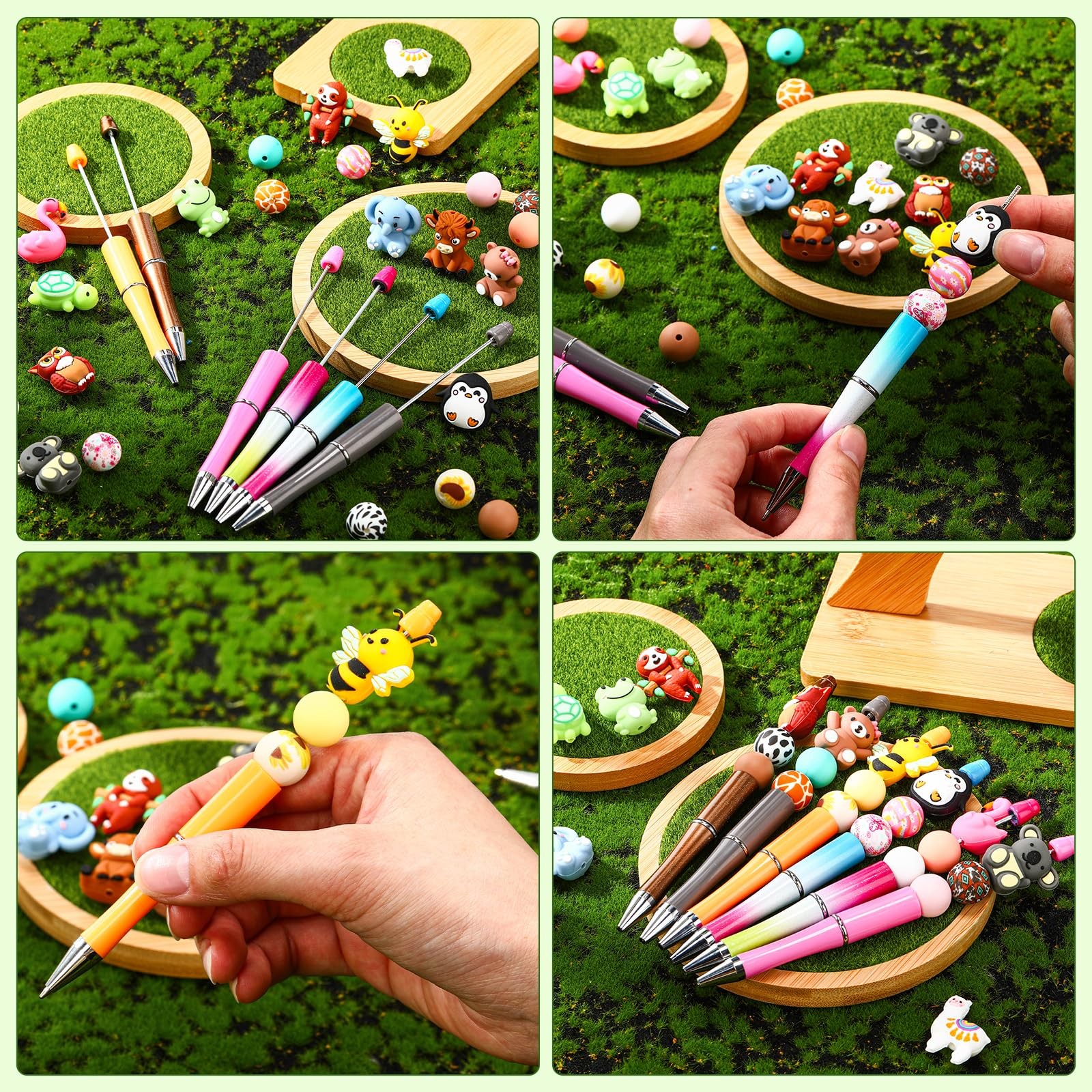 12Pcs 3D Animal Silicone Focal Beads for Pens，Beaded Pen Supplies，Focal Beads…