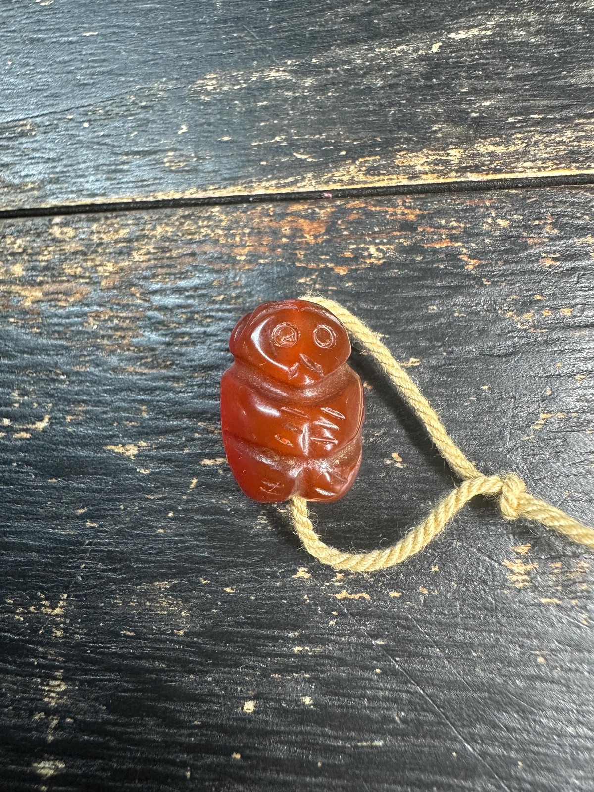 Hand Carved Red Agate Monkey Bead, Cute Animal Charm Pendant, Carnelian Stone F