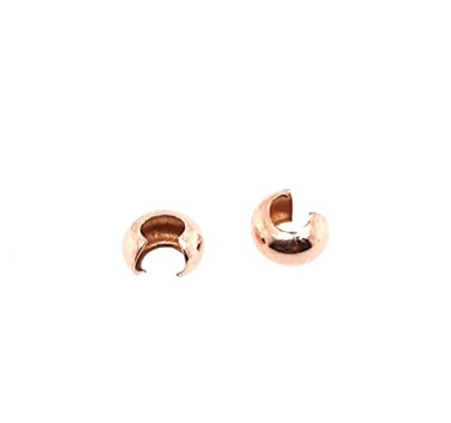 20pcs 14/20 Rose Gold-Filled Crimp Bead Covers, 3MM Jewelry Making Supplies