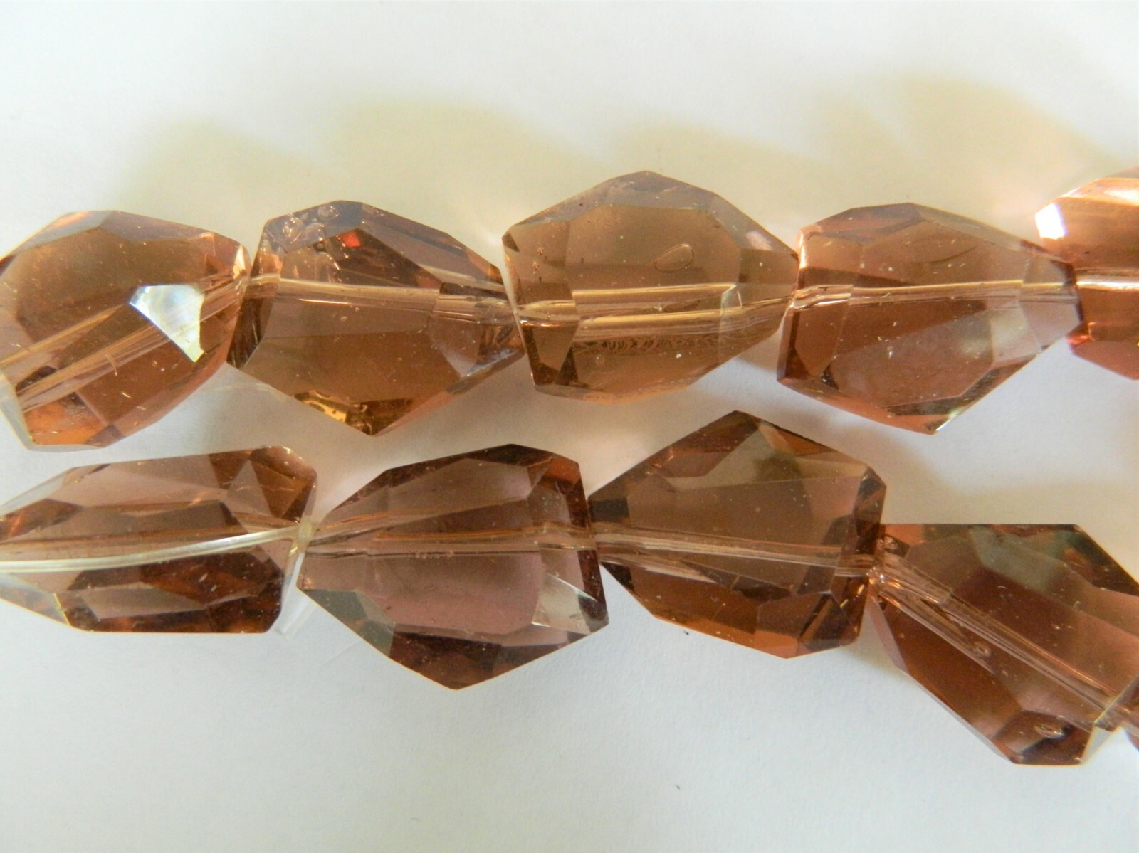 Glass, Beautiful Faceted Freeform Nugget, 27mm x 22mm x 15mm Approx, x 1 Bead.