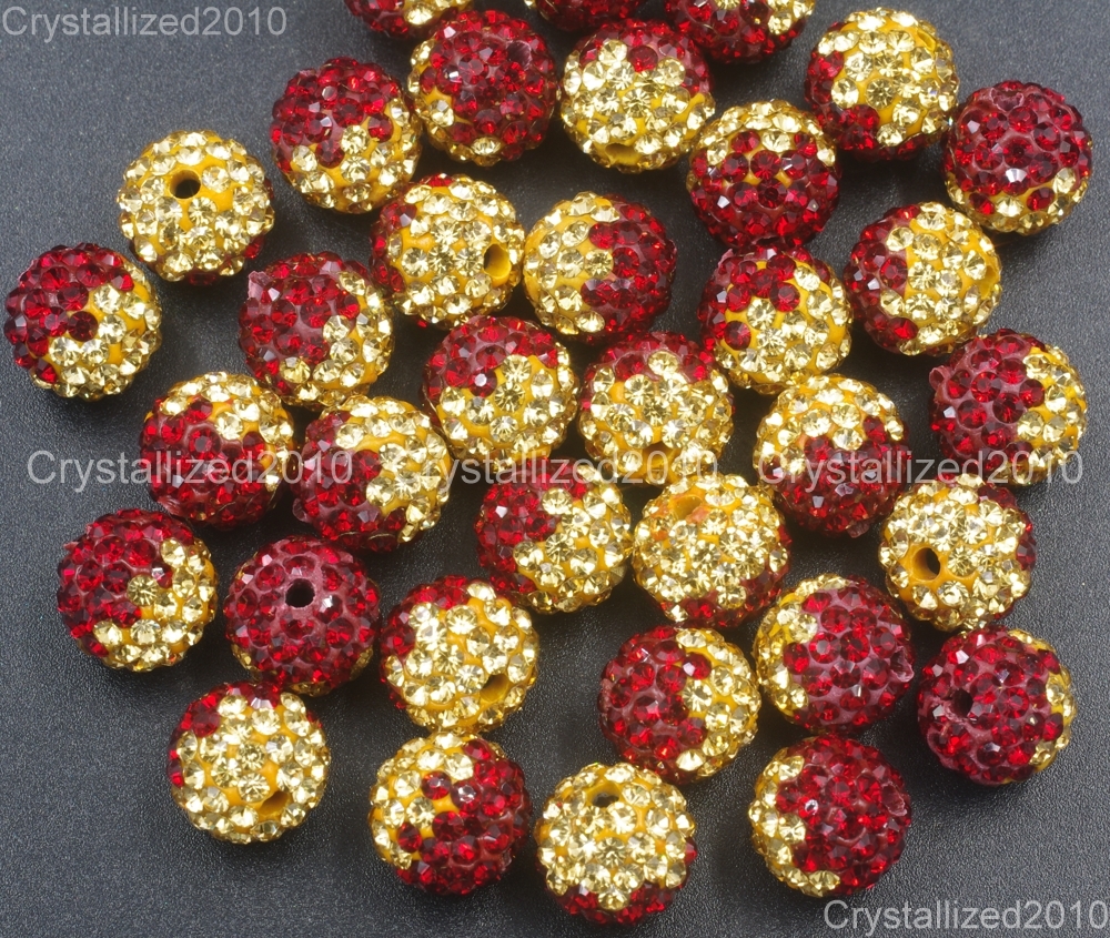 20Pcs Quality Czech Crystal Rhinestones Pave Clay Round Disco Ball Spacer Beads