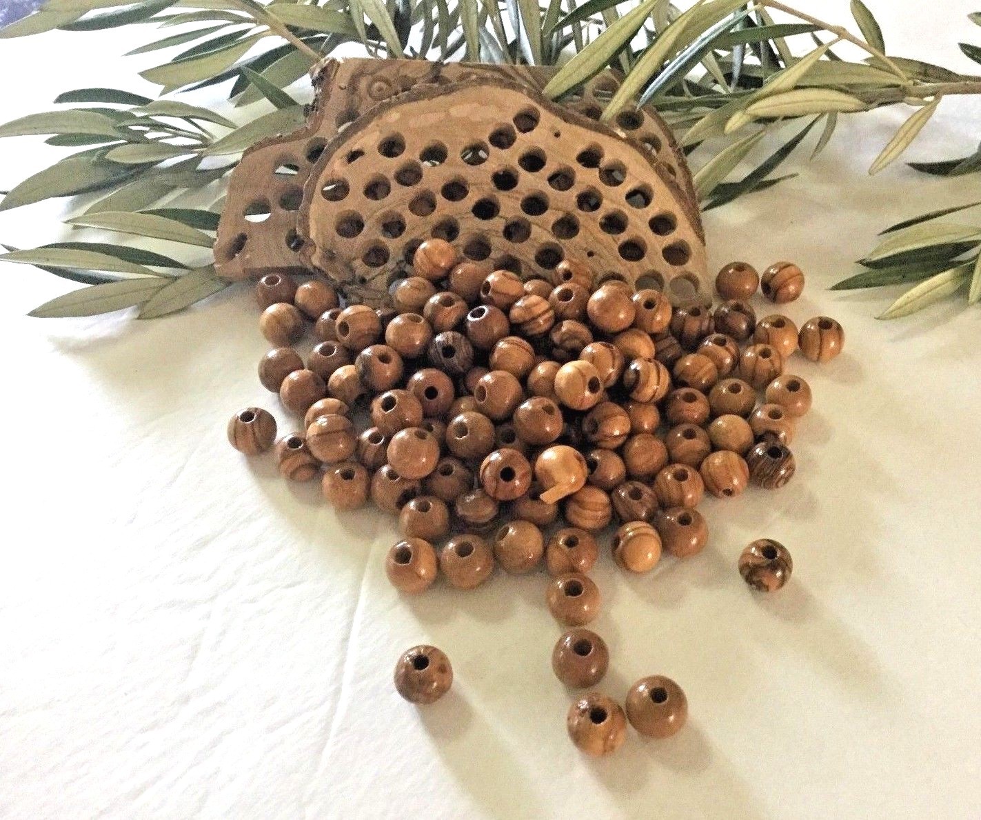 8mm OLIVE WOOD BEADS Holy Land Bethlehem Jerusalem DIY Rosary Bracelet Necklace