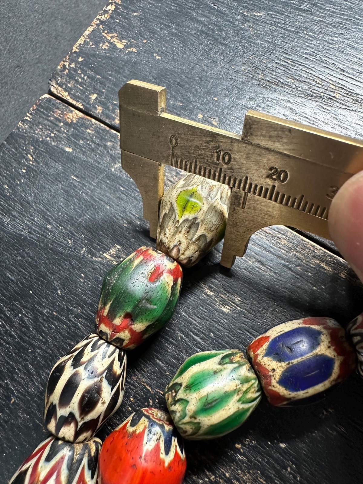 Vintage Chevron Trade Bead Necklace 23-24″ | Millefiori Glass | Multicolor