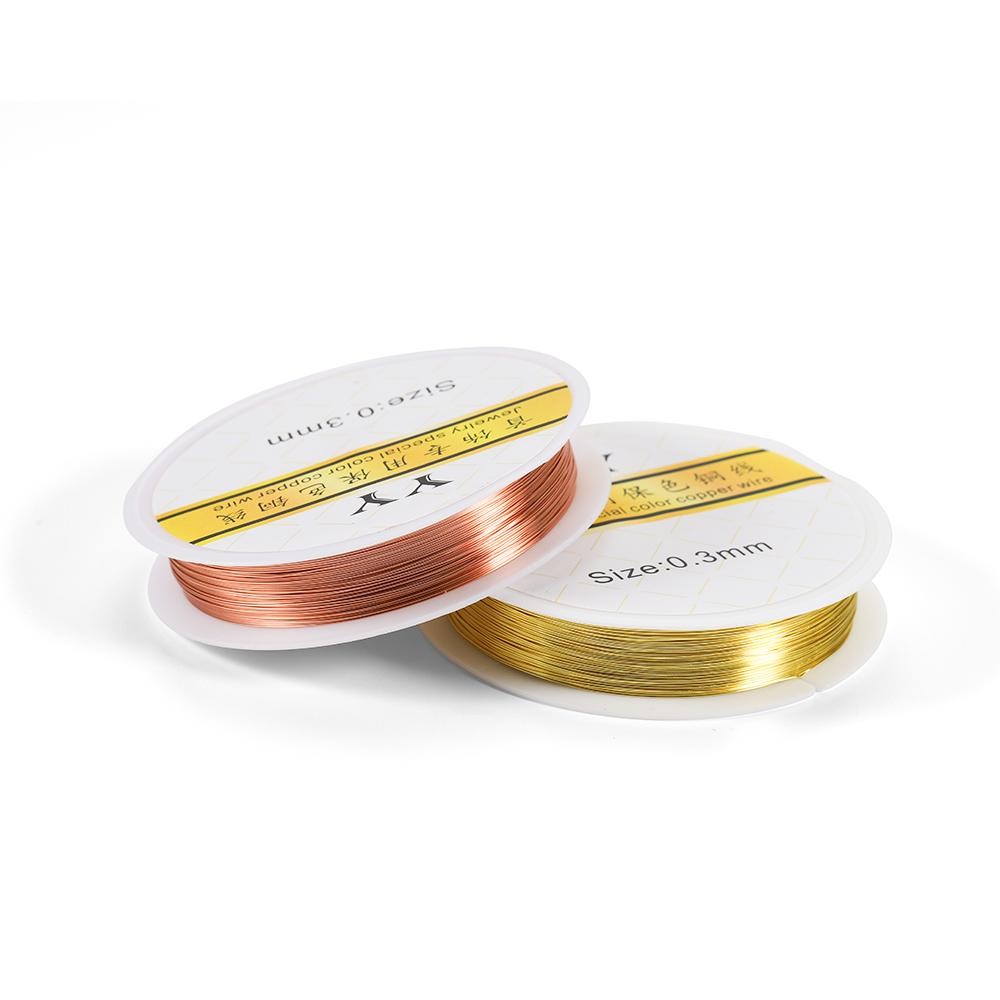 1 Roll Gold Copper Wire 0.2-1.0mm Beading Wire DIY Jewelry Making Craft