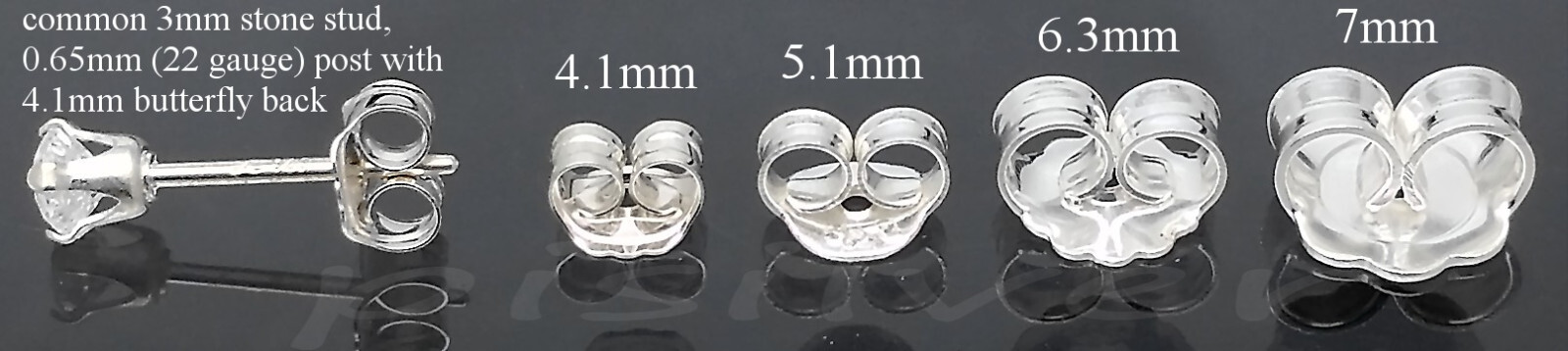 Genuine Sterling Silver Large Butterfly Earring Backs Clutches Ear Nuts Findings