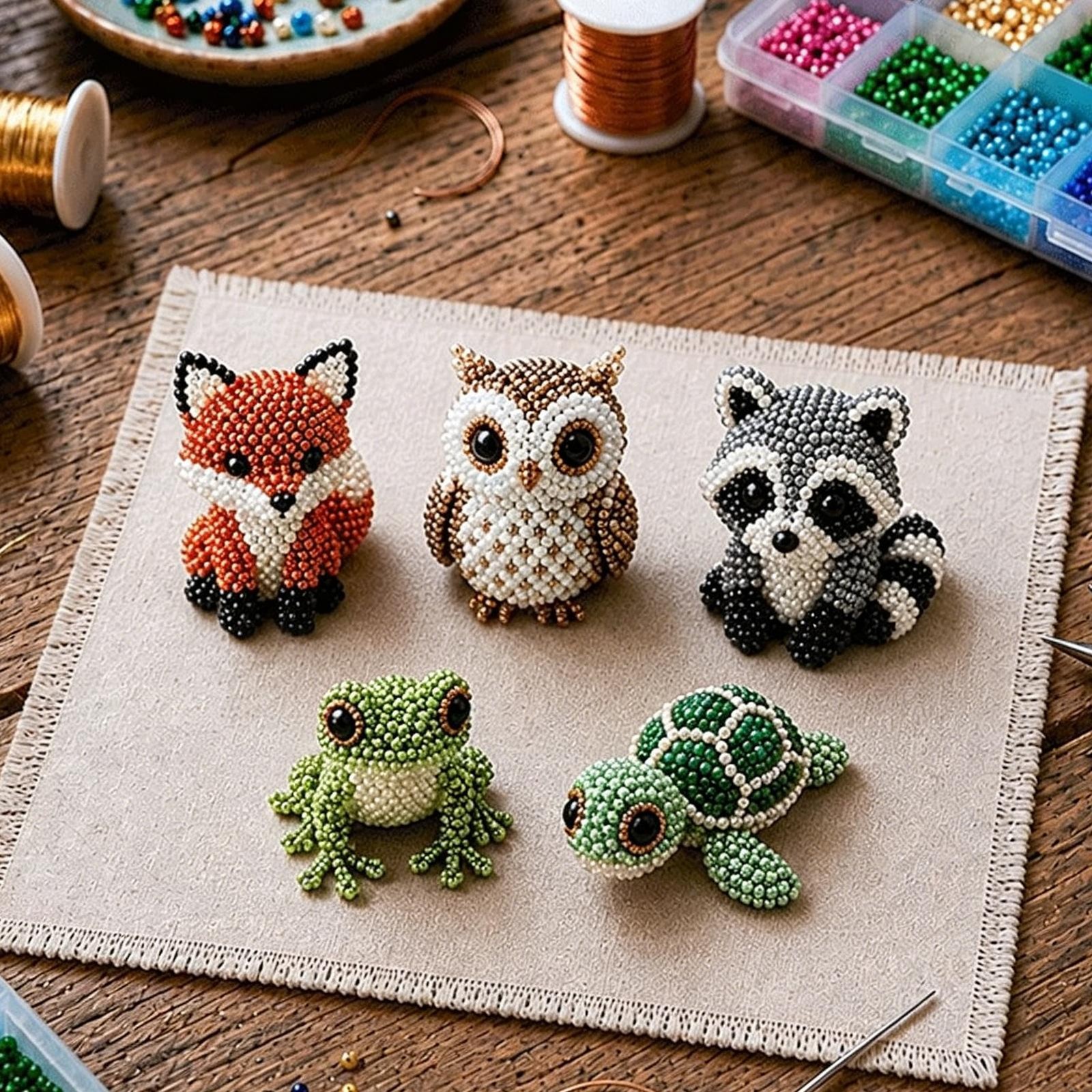 DIY 3D Animal Beading Kit,Handmade Beadwork Craft Set for Kids & Adults