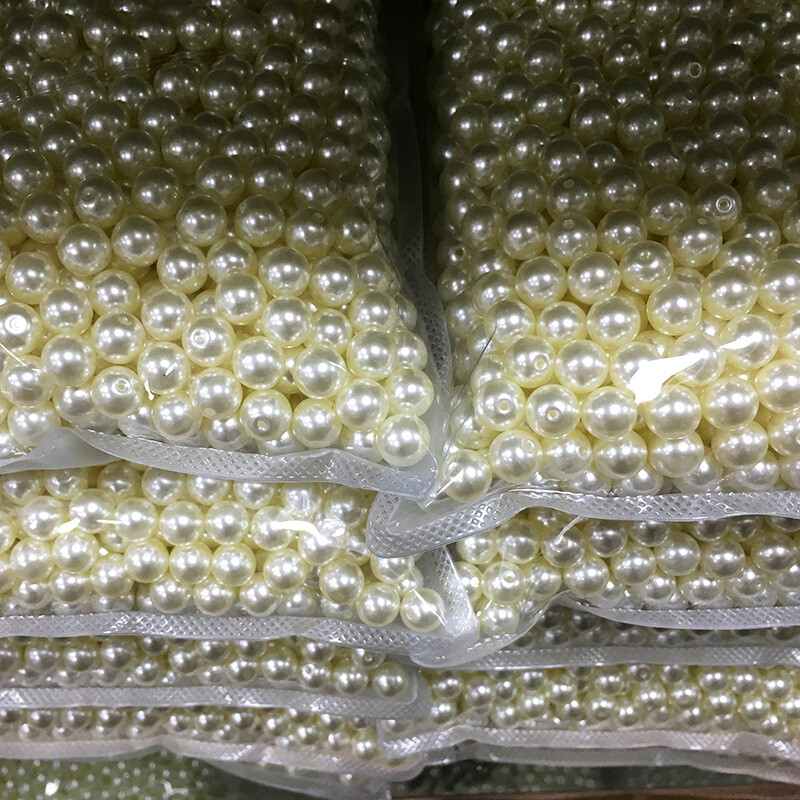 15000pcs 4~18mm High gloss ABS imitation pearl white pearl jewelry accessories