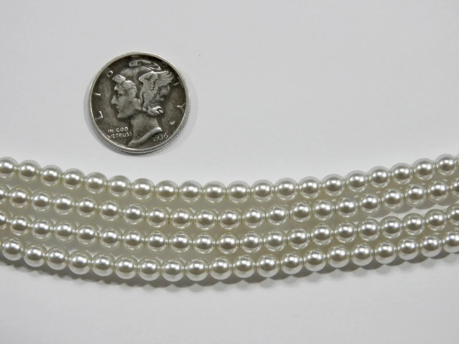 Silvery Light Blue Glass Pearls (2mm, 3mm, 4mm or 6mm) 1 Full Stand Czech Beads