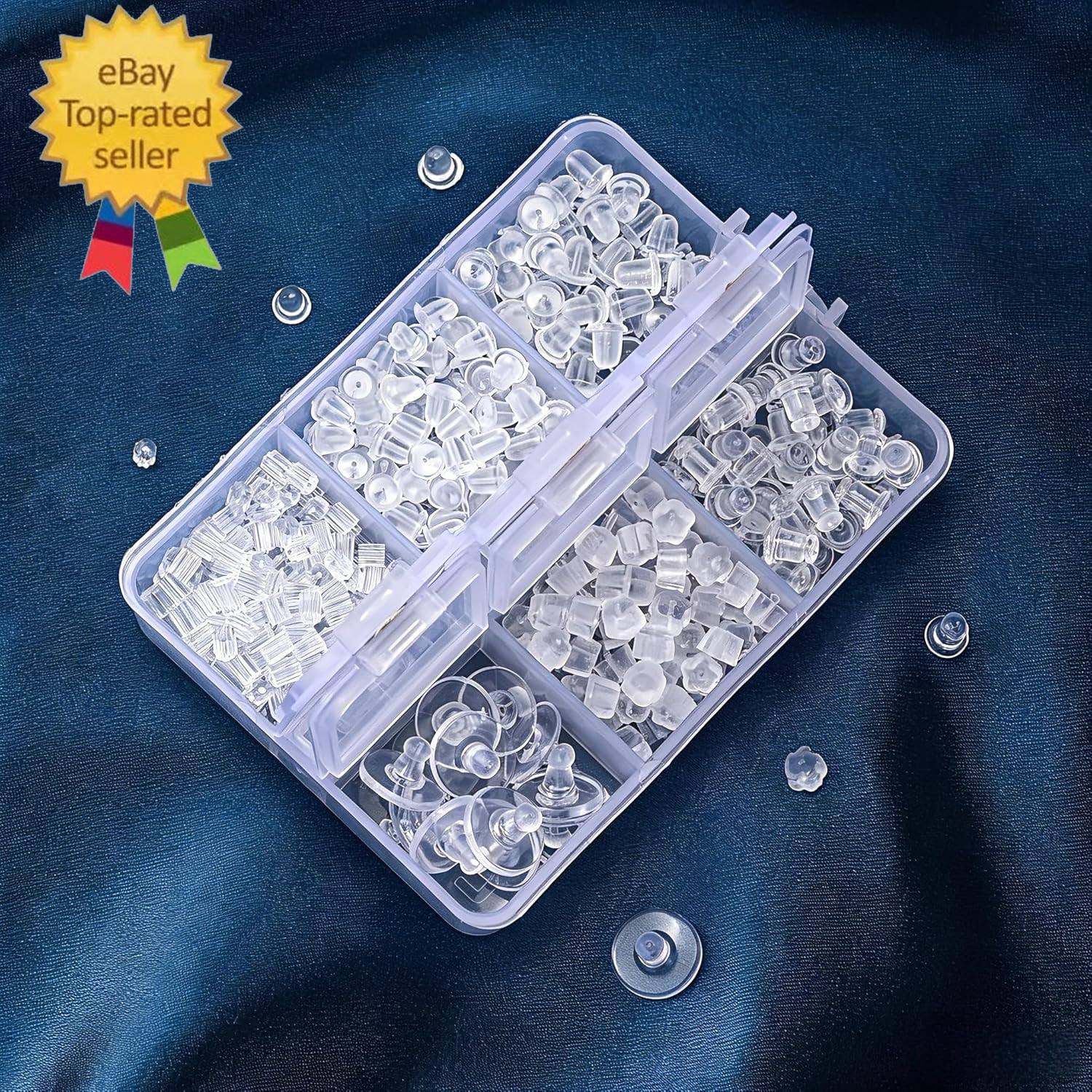 6 Styles 600Pcs Silicone Earring Backs Clear Soft Plastic Rubber Earring Backing