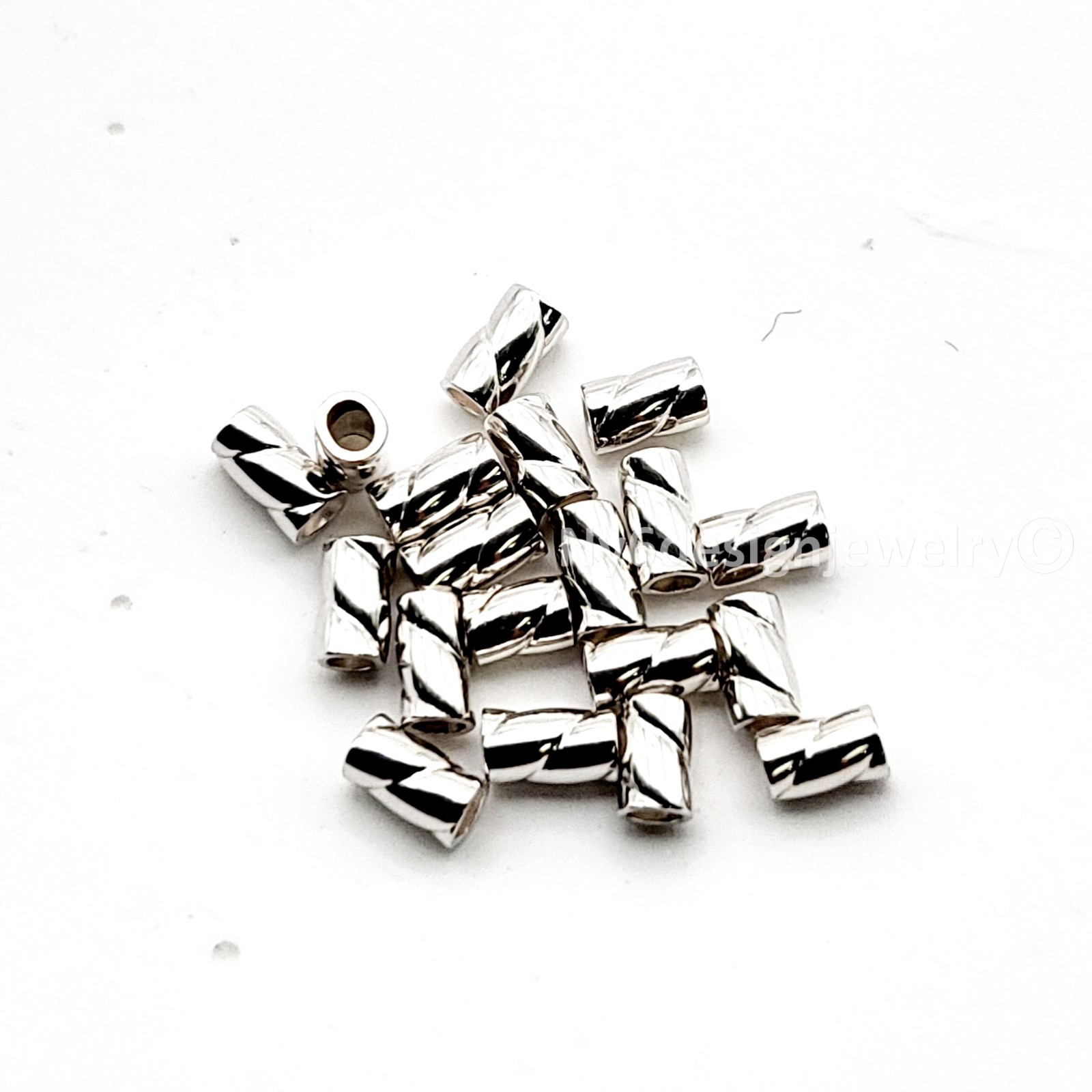 925 Real Sterling Silver Tube Crimp Beads –2x3mm 20pcs| Jewelry Findings