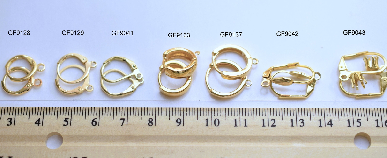 Gold Filled EP Leverback/leaf/Huggie/Bead setting Earring Hook Dangling findings