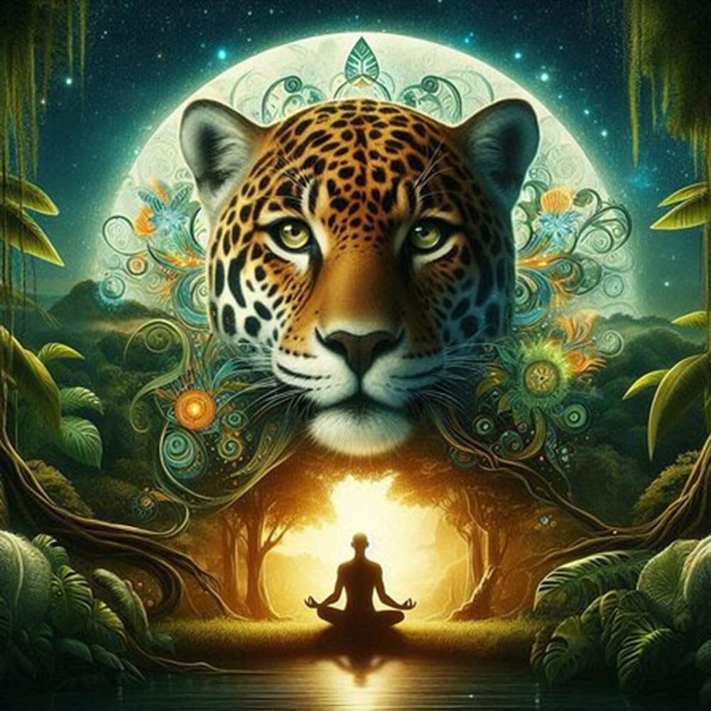 Diamond Art Kits for Adult, Leopard Diamond Painting Kits for Beginners, DIY Ful