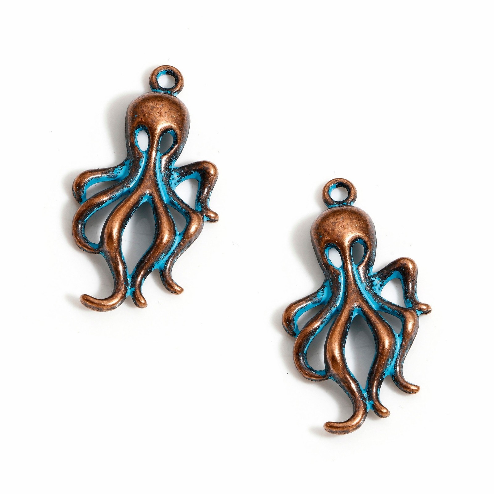 Crab Beach Charms 24mm Blue Copper Summer Ocean Pendants C916404 – 5 Or 10PCs