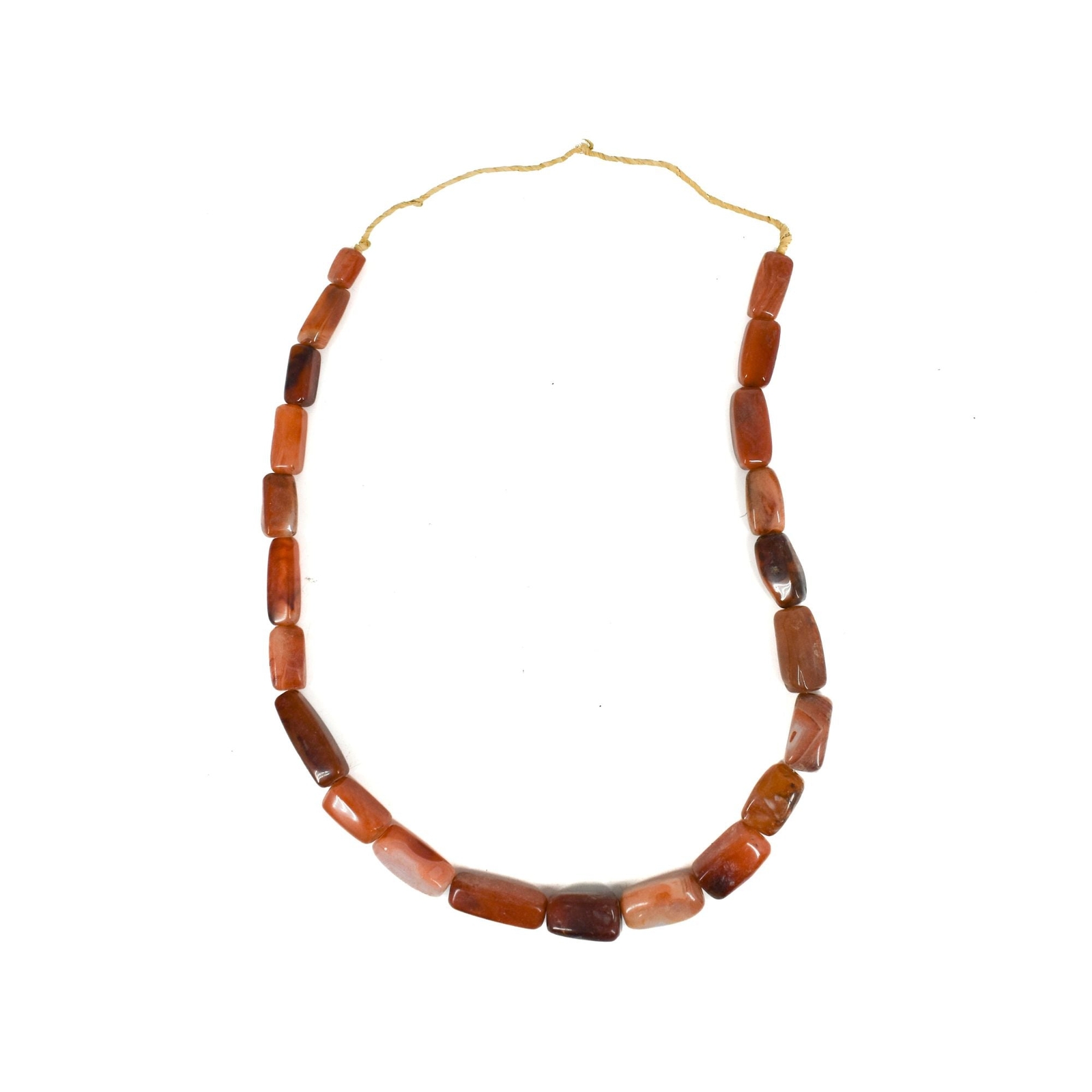 Carnelian Stone Faceted Rectangular Trade Beads