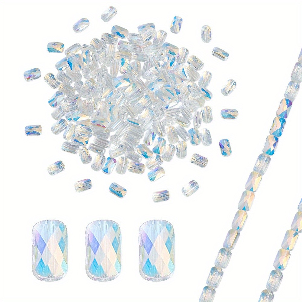 1set 2strands Transparent Electroplate Glass Beads Strands AB color Faceted