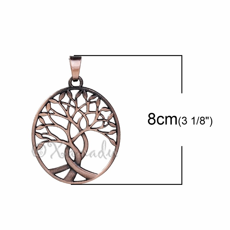 Tree Of Life 80mm Antiqued Copper Necklace Pendant C5774 – 1, 2 Or 5PCs