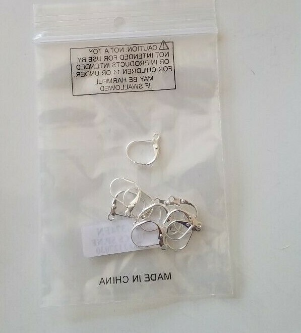 Silver Plated Brass Leverback Earring with Loop – 5 pairs