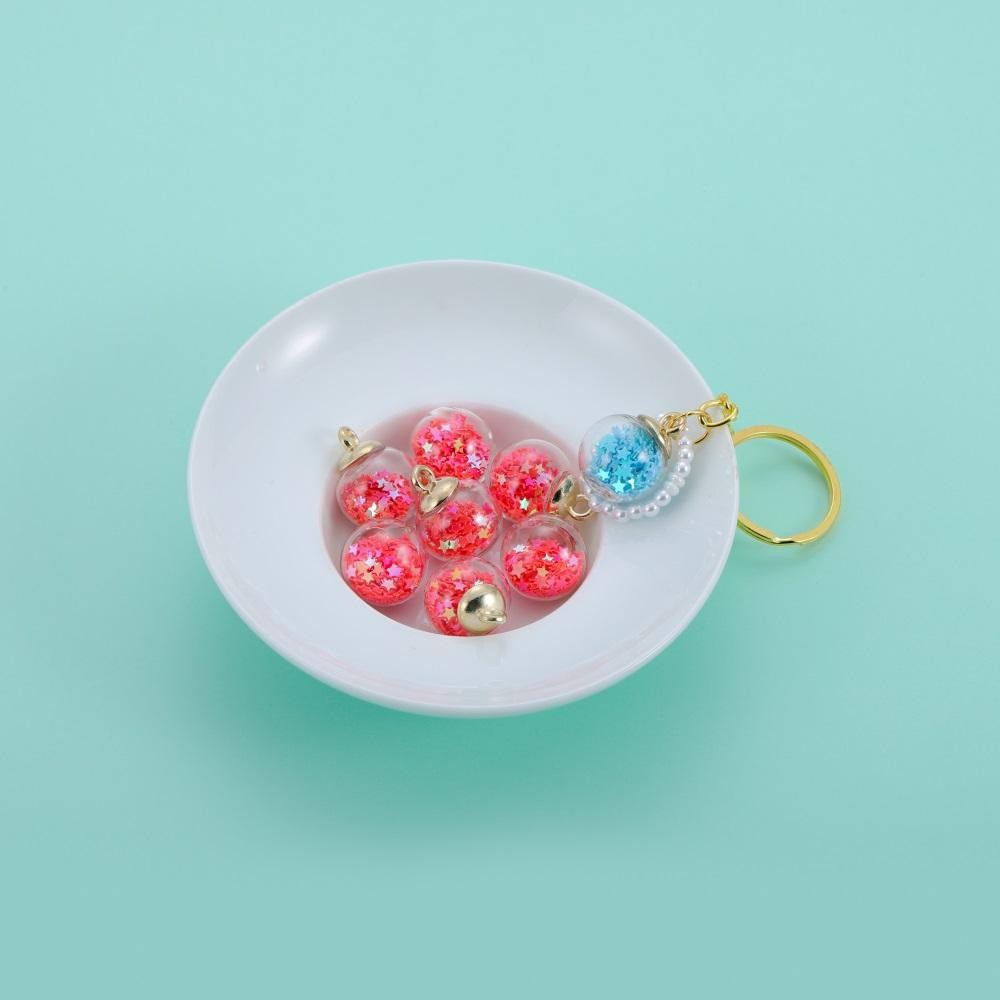 10pcs Charms Star Sequins Transparent Glass Ball 16mm Pendants Crafts Making Fin