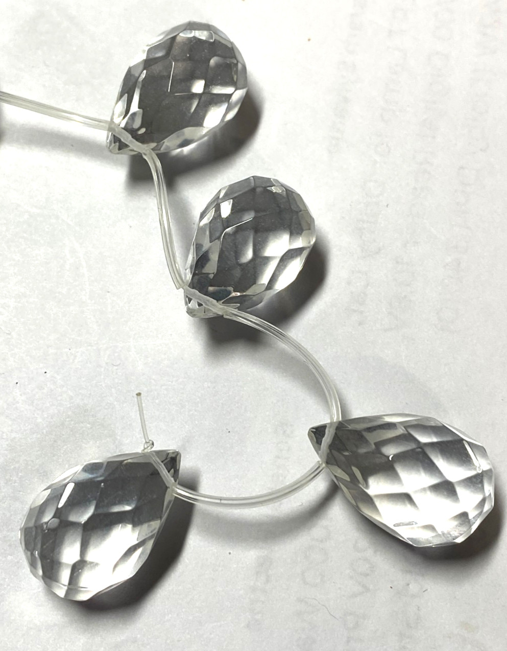 Faceted Briolette Teardrop beads 20mm to 30mm
