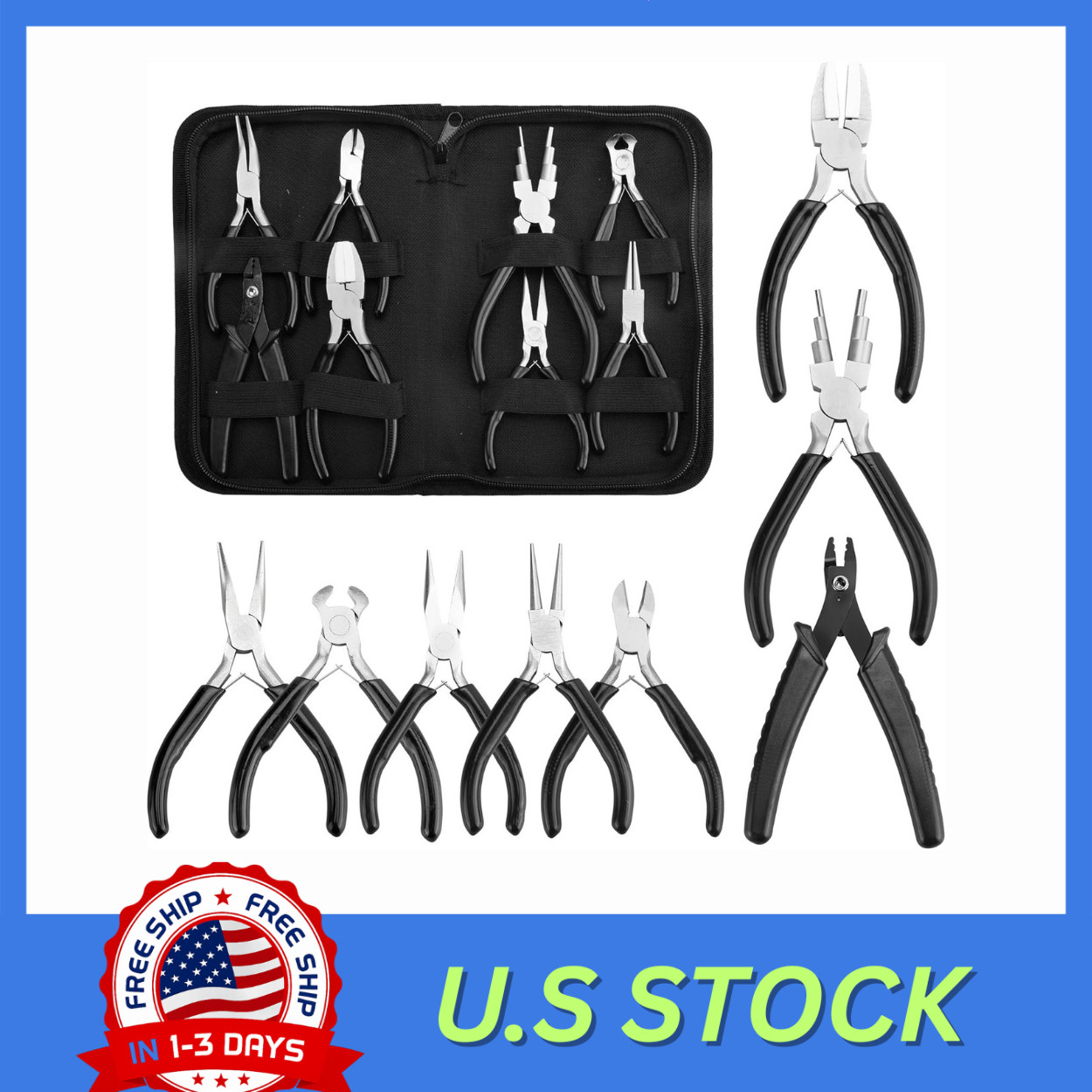 8 Pcs Professional Jewelry Making Tools Kit, Micro Jewelry Pliers Tools Set, Jew