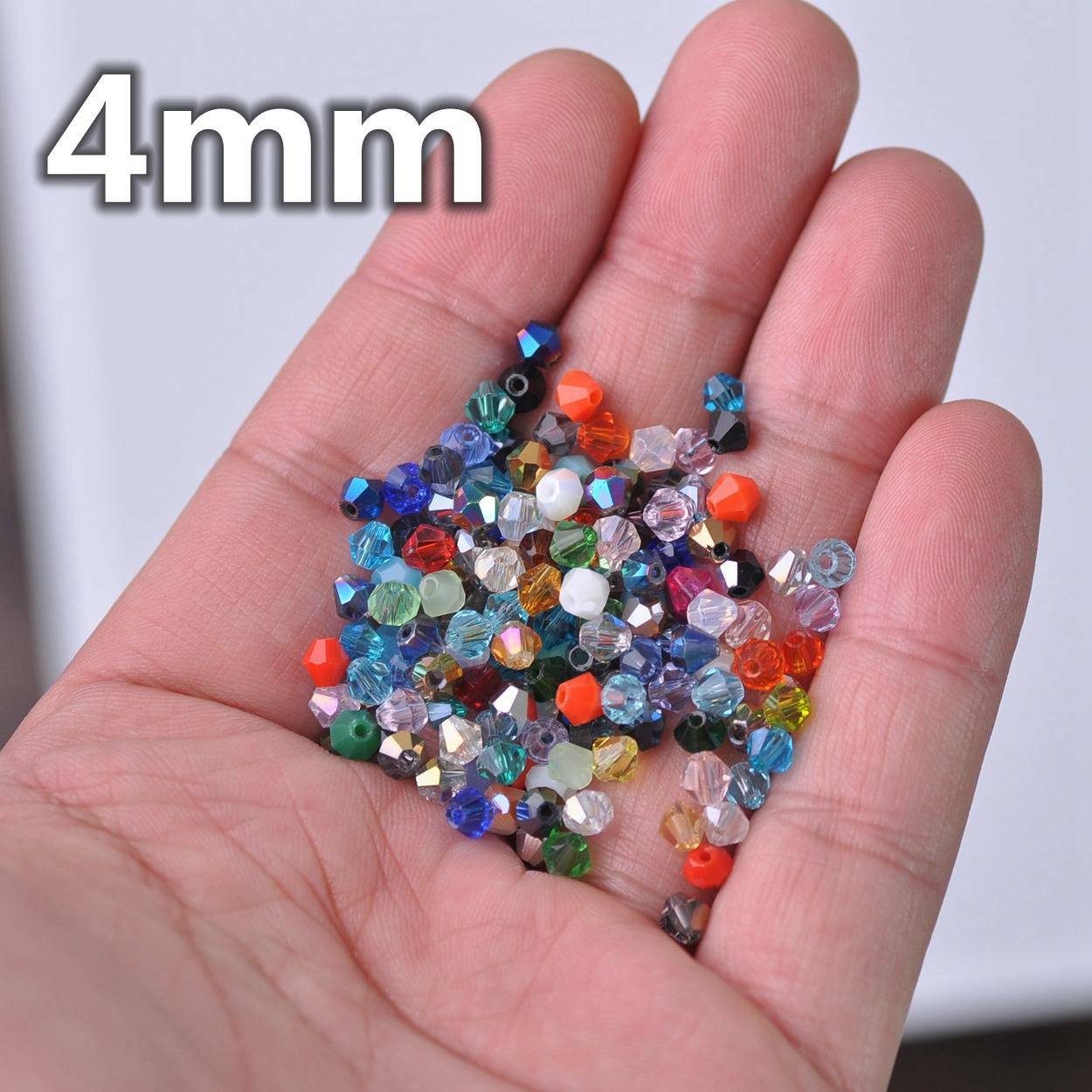 3mm 4mm 6mm 8mm Bicone Faceted Crystal Glass Loose Crafts Beads Jewelry Making