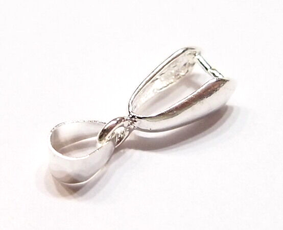 20 Large Silver Pinch Bails 25x10mm for Cameos, Cabochons, Glass, Beads, Nice