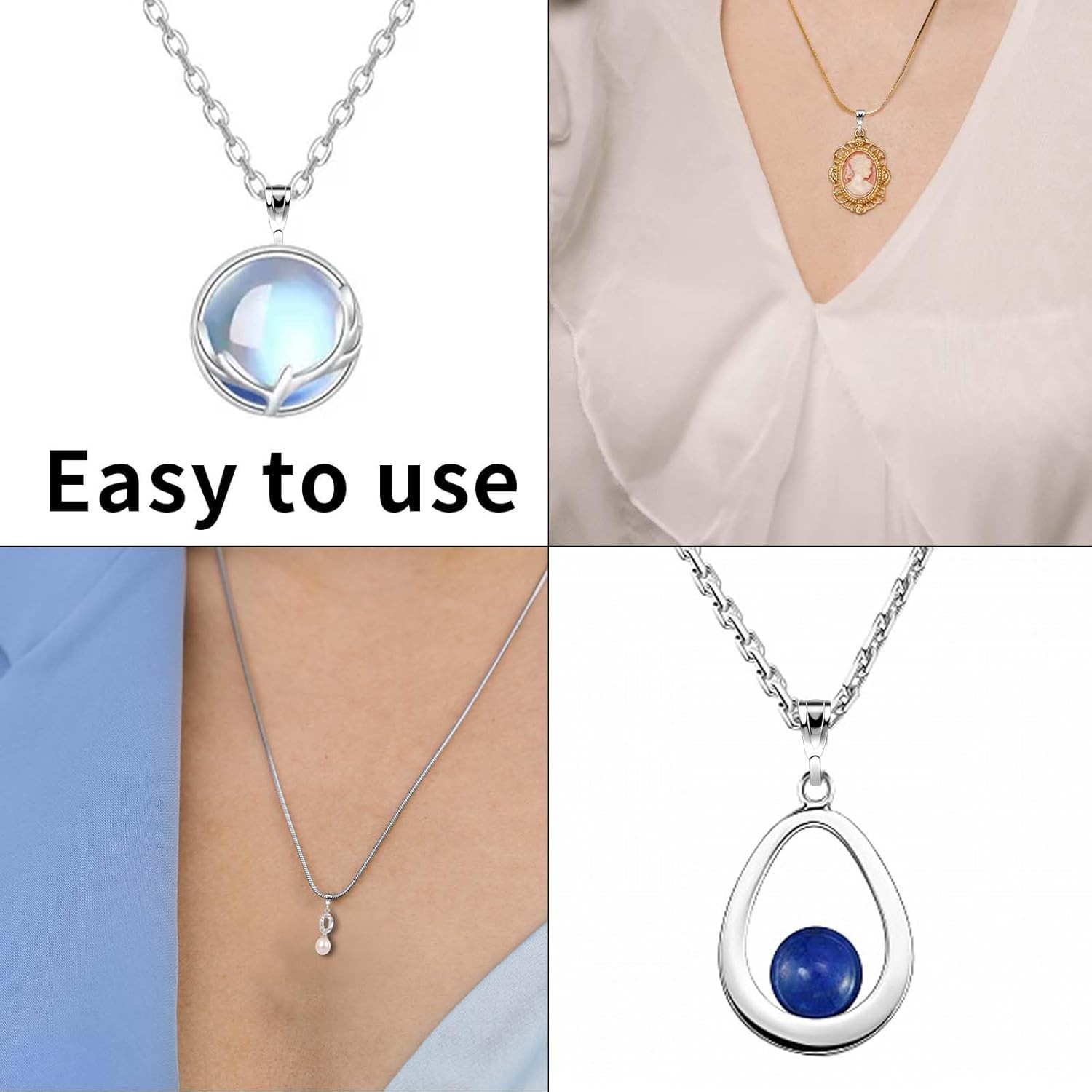 200 Pcs Pinch Bail for Jewelry Making, Bails Pendants Silver