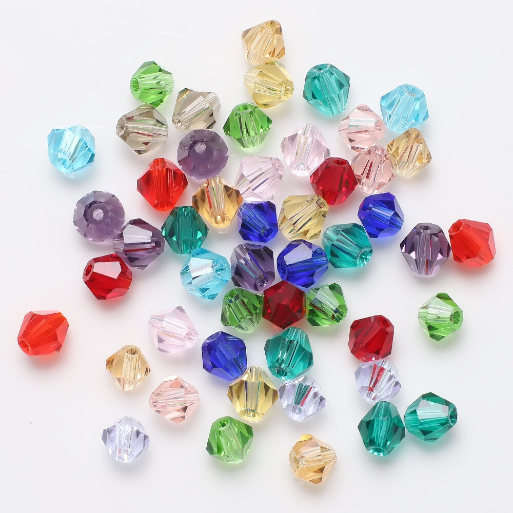 2mm 3mm 4mm 6mm 8mm Bicone Faceted Crystal Glass Loose Beads For Jewelry Making