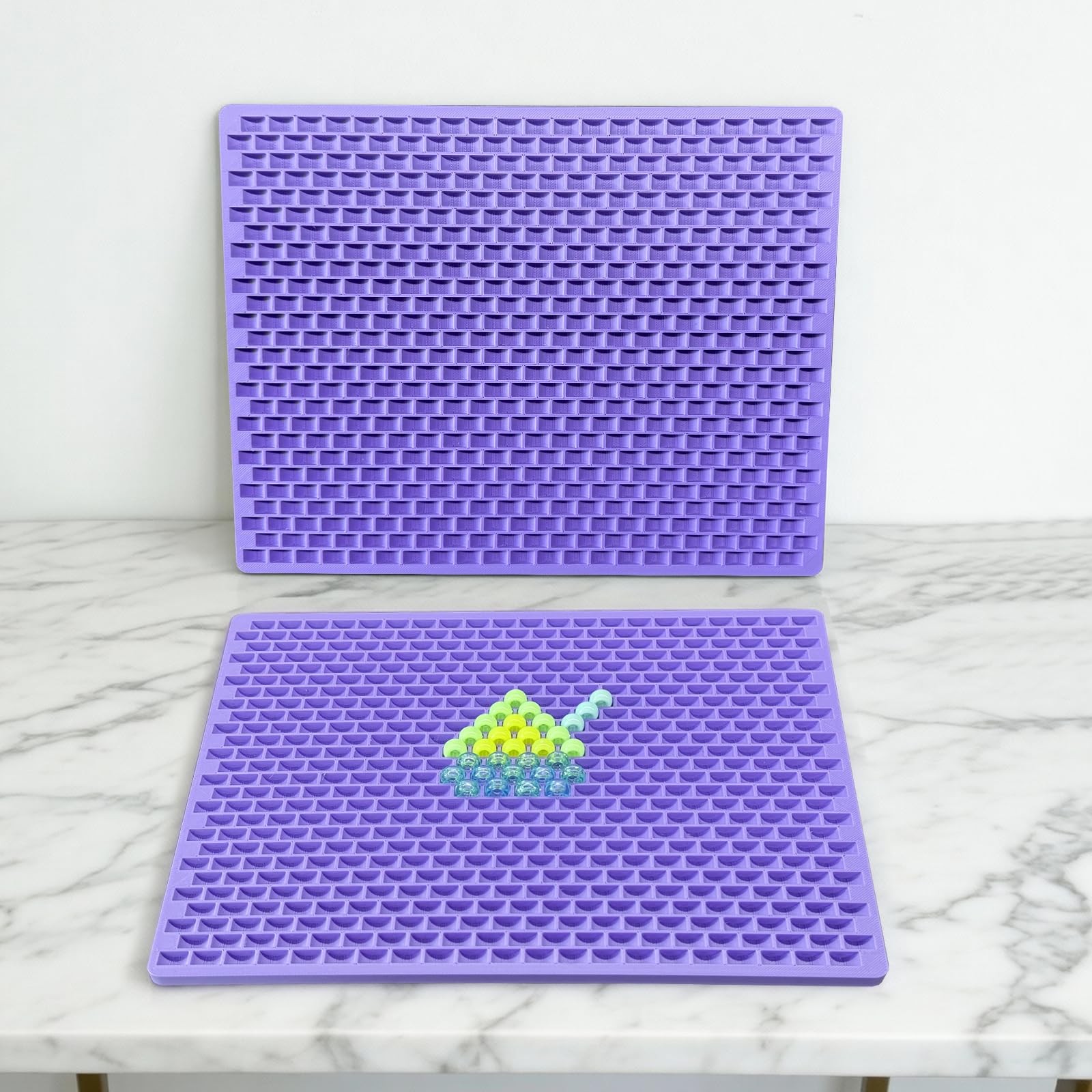 Pony Bead Board for 6x9mm Beads – Large Capacity Grid Bead Tray with Easy-Acc…