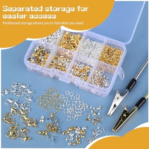 1320 PCS Crimp Beads for Jewelry Making Supplies Bracelet Clasps and Closures
