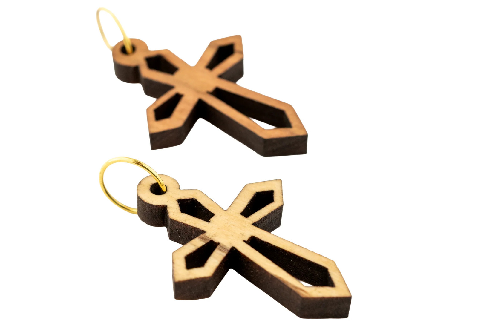 Olive Wood Pendant from Bethlehem Orthodox Cross Middle East Brown