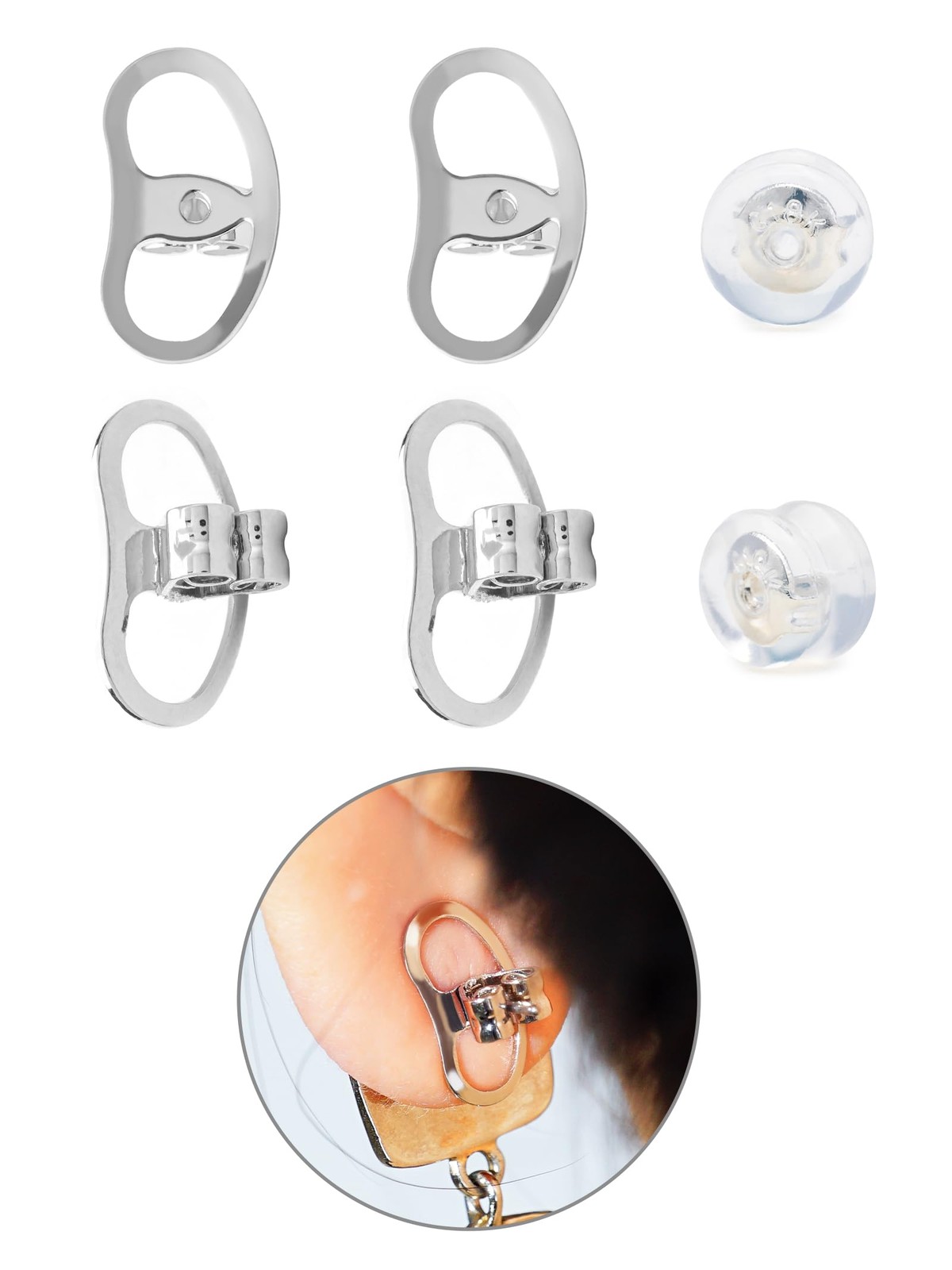 Earring Backs for Droopy Ears, Adjustable Heavy Earrings Lifters Backs, 6 Pai…