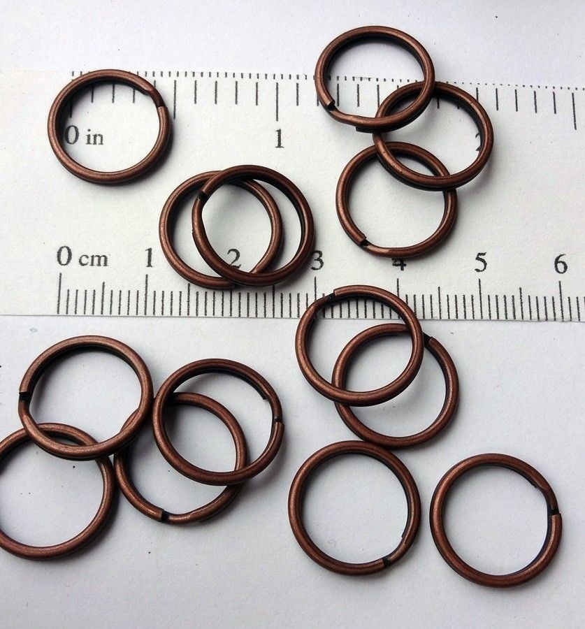 50 Key Rings 15mm Approx 5/8″ Split Ring Antique Copper Finish Steel Findings