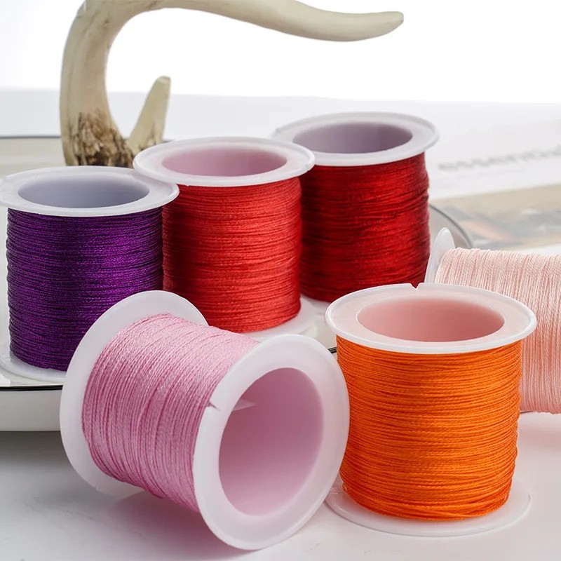 1 Roll 5/100M Nylon Beading Thread Cord Rose Gold Silver DIY Jewelry Making