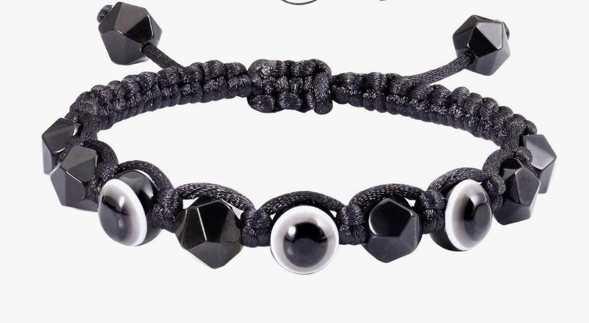 Lightock Evil Eye Bracelet Obsidian Amulet Essential Oil Diffuse