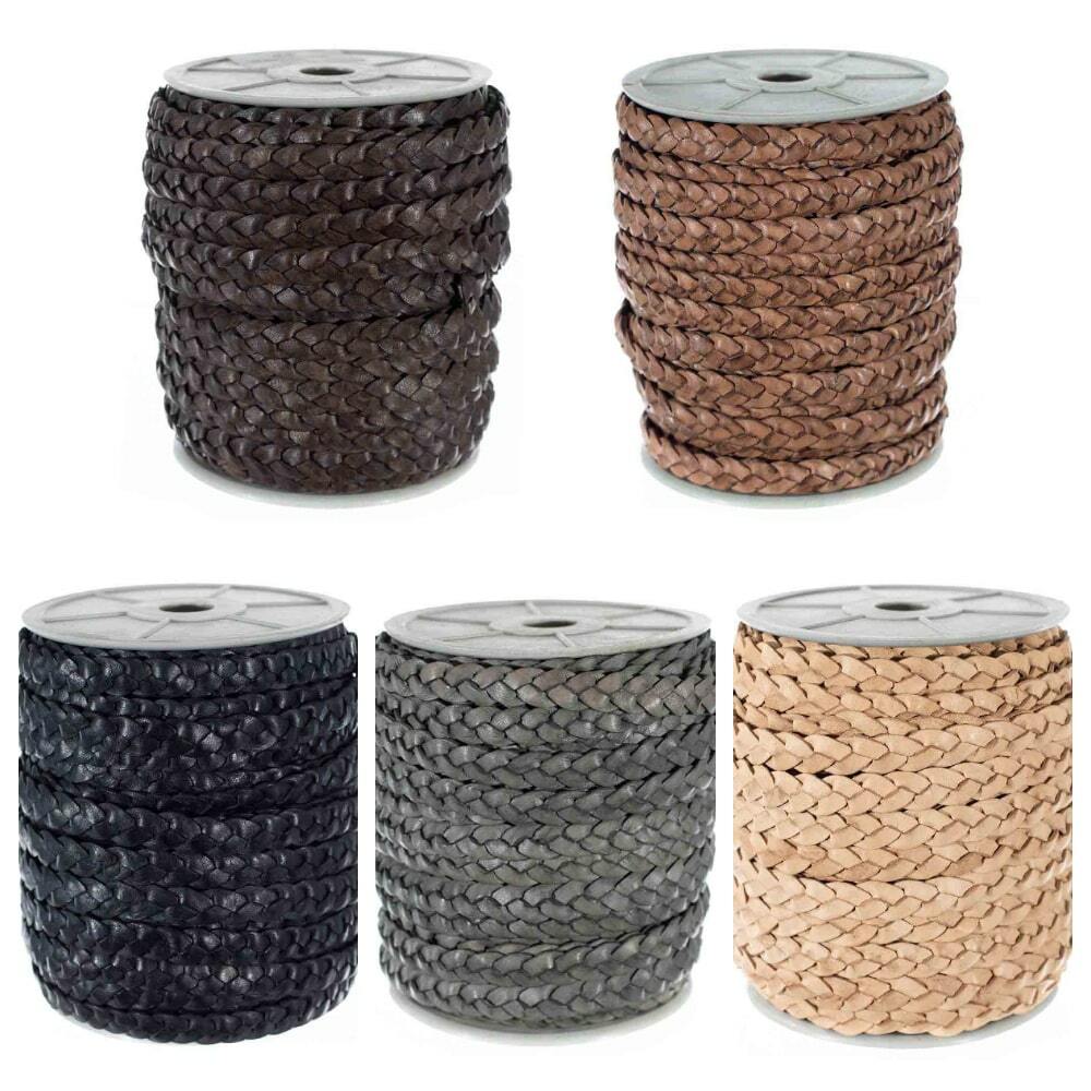 Craft County Flat Braided Leather Cord 5 mm 1 Foot – BUY 2 GET 1 FREE !!!!