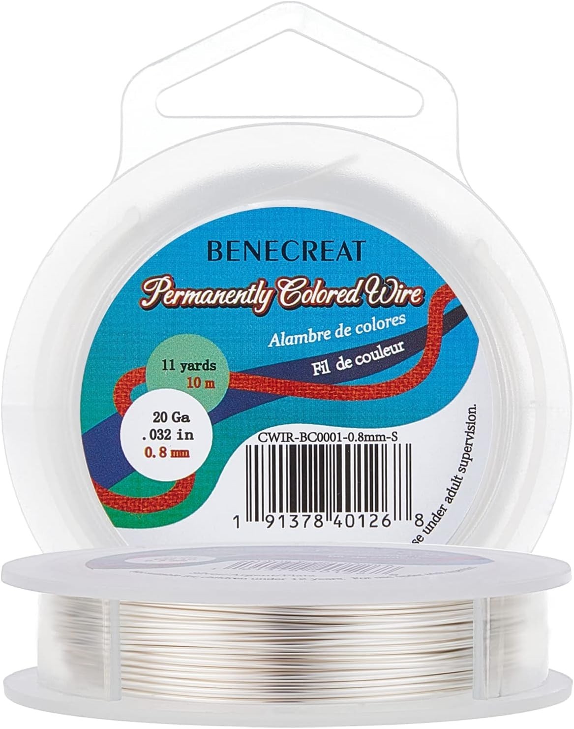 20GA 10M/11Yard Copper Wire Permanently Colored Wire, Silver Color