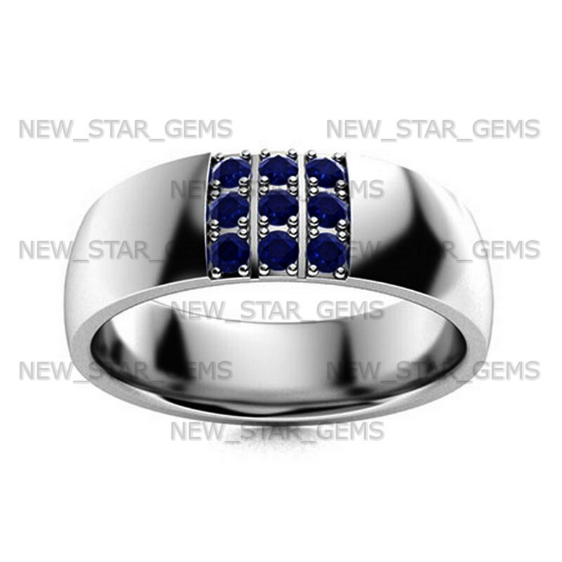 Blue Sapphire Gemstone Ring For Men’s 925 Silver Ring Handmade Jewelry