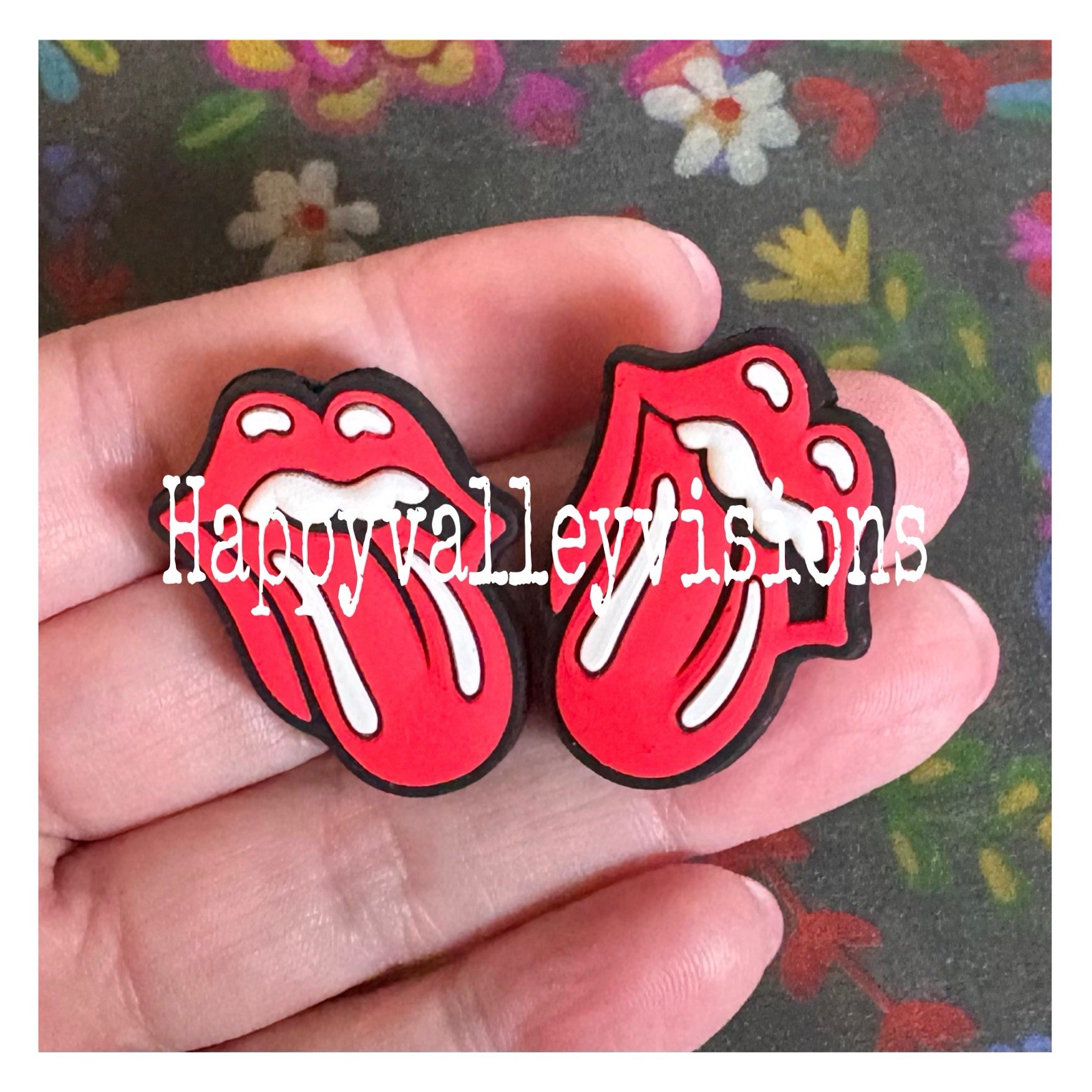 2 Piece ROLLING STONES Band Silicone Focal Beads DIY Jewelry Pens+