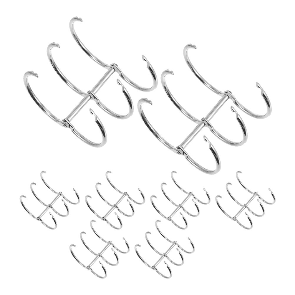 8 Pcs Diy Craft Binder Secure Hinged Rings Easy-to-Use Document Binding