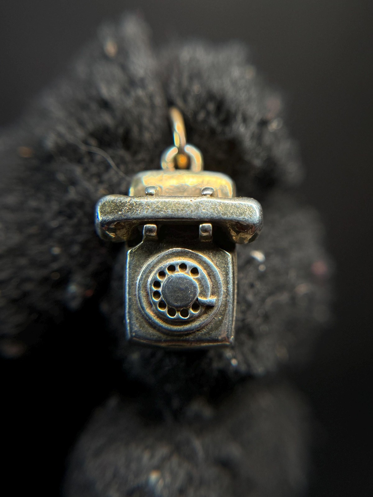 LAR Sterling Silver Telephone Charm Pendant Vintage
